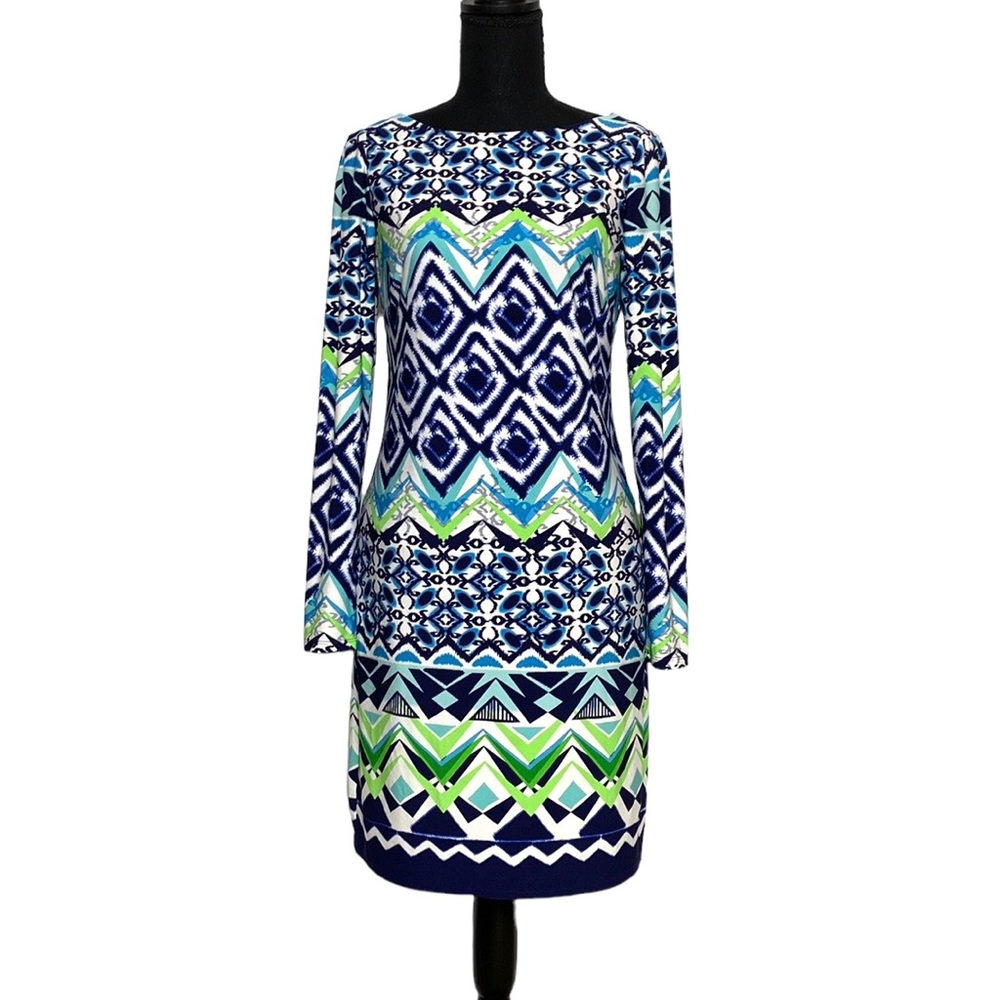 Vince Camuto Long Sleeve Pattern Shift Dress 4